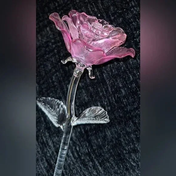 Waterford Crystal Pink Fleurology Rose N w/o T - Picture 1 of 11